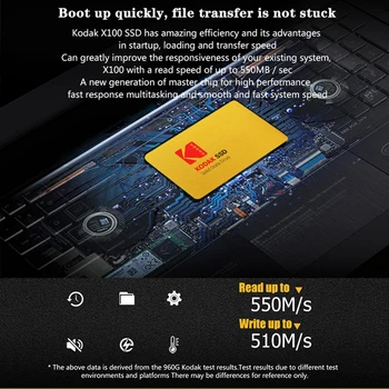KODAK pa 2,5-palčni KOVINSKI SSD SATA 3 trdi disk 120GB 240GB 480GB 960GB pogon ssd za PRENOSNI RAČUNALNIK namizni računalnik X100