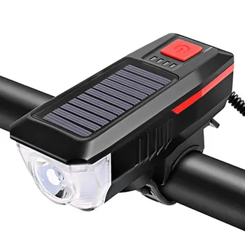 Kolesarske opreme Solar Powered USB Polnilna LED Izposoja Smerniki Kolo Vodja Svetlobe Žarnice + Rog Lahka Kolesarska Svetilka