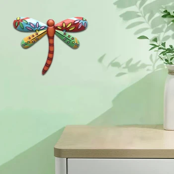 Kovinski Dragonfly Dekoracijo Sten Visi Kiparstvo Stenske Umetnine Vrt Dekoracijo Mini Prostem Kipi Za Dvorišču Verandi