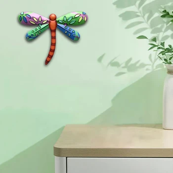 Kovinski Dragonfly Dekoracijo Sten Visi Kiparstvo Stenske Umetnine Vrt Dekoracijo Mini Prostem Kipi Za Dvorišču Verandi