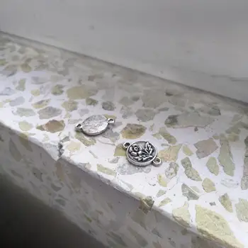 Kovinski priključki diy plovila, uhane, ogrlice obeski, nakit komponente 15 mm floret cvet silver plated 2021 pridejo 150pcs
