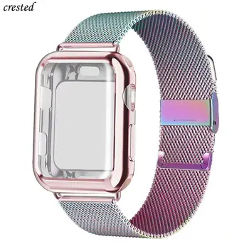 Kovček+pas za Apple Watch Band 44 mm 40 mm iWatch 42/38 mm Magnetne zanke smartwatch zapestnica watchband za applewatch 5 4 3 SE 6
