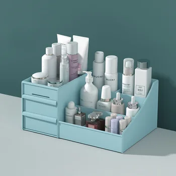 Kozmetični Škatla Za Shranjevanje Dormitorij Doma Namizno Toaletno Mizico Za Nego Kože Šminko, Velika Zmogljivost Predal Tip Organizator Rack