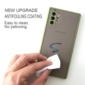 Kože, Občutek Mat Silikonski Trdi Primeru Telefon Za Samsung Galaxy Note 10 9 8 Note10 Plus 5g Note9 Note8 Shockproof Odbijač Zadnji Pokrovček
