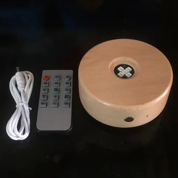 Kristalno Kroglo Bluetooth Music Box LED Luči Leseno Osnovo Krog Nočne Luči za Posteljo, Soba Dekor Postelji Svetilko Tri-dimenzionalni