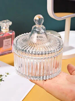 Kristalno Luksuzni Multicolor Stekla Shranjevanje Jar Aromaterapija Stekleničke s Pokrovom Minimalističen Gospodinjski Bombažno Krpo Nakit Škatla za Shranjevanje
