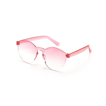 Krog Rimless Okvir Sončna Očala Avto Za Vožnjo Otrok Otroci Sivo Roza Rdeče Leče Moda Fantje Dekleta Uv400 Zaščito Očala