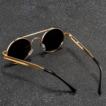 Krog Steampunk Sončna Očala Moških 2020 Moda Elastična Teaples Blagovne Znamke Oblikovalec Letnik Rimless Sončna Očala Za Ženske Lentes De Sol