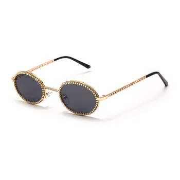 Krog Steampunk sončna Očala Ovalne Vintage sončna Očala Diamond Retro Očala Luksuzne blagovne Znamke Očala UV400