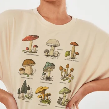 Kuakuayu HJN Rastline Vintage Moda Gob Tiskanja Prevelik T Shirt Egirl Grunge Estetske Ulične Grafični Tees