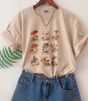 Kuakuayu HJN Rastline Vintage Moda Gob Tiskanja Prevelik T Shirt Egirl Grunge Estetske Ulične Grafični Tees