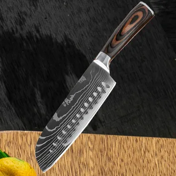 Kuharski nož Japonski nož za Kruh nož za Rezanje nož za Sadje nož Boning nož Barve, leseni ročaj Kuhinjski nož