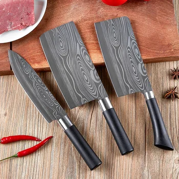 Kuhinjski Nož Set Damask Noži Za Rezanje Nož Kabelski Nož, Škarje Za Meso Cleaver Chooper CutterBoning Noži Nastavite Kuhar Nož