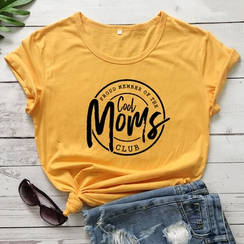 Kul Mame, Klub Bombaža T-shirt Priložnostne Ženske Grafični Materinstva Tee Rokavi Top Smešno 90. letih materinski Dan Darilo Tshirt