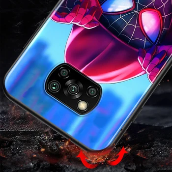 Kul Marvel Spiderman Za Xiaomi Poco X3 NFC M3 M2 X2 F2 F3 Pro C3 F1 Mi Igrajo Mešanico 3 A2 A1 6X 5X Črn Telefon Primeru Zajema