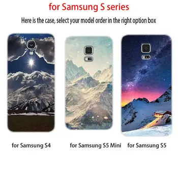Kulise Sneg Gorska Pokrajina Vzorec Primeru Pokrovček Za Samsung Galaxy S7Edge S8 S9 S10 S11 S20 S21 Plus, Lite E Ultra