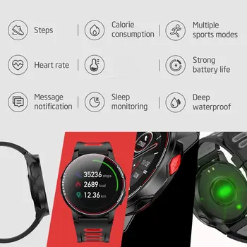 L6 Pametno Gledati IP68 Vodotesen Šport Moški Ženske Bluetooth, združljiva Smartwatch Fitnes Tracker Srčni utrip Monit Za Android IOS