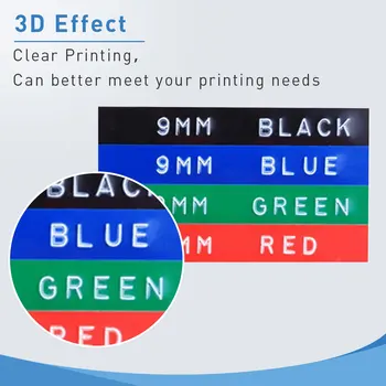 Labelwell Črni 3D DIY ročni Trak združljiv za Dymo Reliefi oznaka maker Motex E101 E202 1610 1880 12965 15447 1595GY 1540