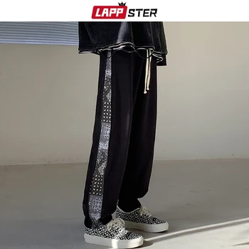 LAPPSTER Moških Hip Hop Mozaik Moda Sweatpants 2021 Pomlad Mens Ulične Harajuku Tovora Punk Pants Človek korejski Joggers Hlače