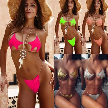 Lastest Celofan trak seksi bikini kopalke Ženske Kopalke Plažo kopalke 2019