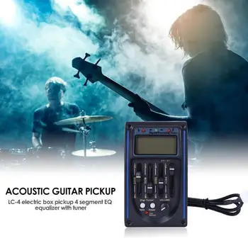 LC-4 4 Band, Akustične Kitare, Pickup Preamp EQ LCD Sprejemnik Sistem z Mikro Telefon Pickup Izenačevalnik, Akustične Kitare Dodatki