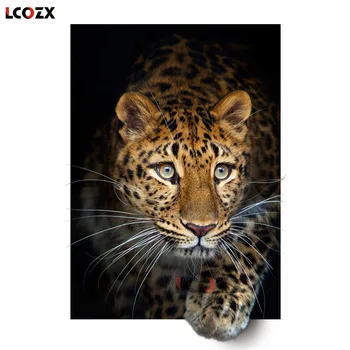 LCOZX 5D DIY Diamond Slikarstvo Kit Živali Celoten Kvadratni Sveder Diamantni Vezenje Navzkrižno Šiv Leopard Mozaik Tiger Ročno Darilo