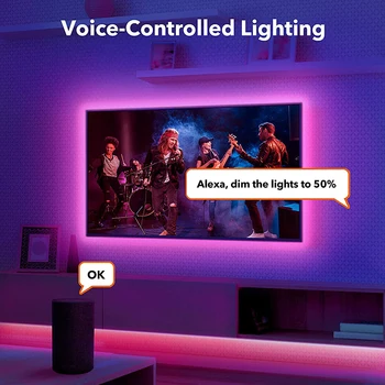 LED Luči Trakovi RGB 5050 WIFI Prilagodljiv Trak Delo Z Alexa Google Pomočnik Telefon APP DIY Glasbo Sinhronizirali Barva Spreminja,