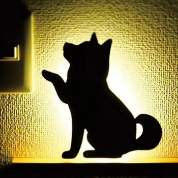 LED Mačka Stenske Svetilke Glasovni Nadzor Noč Luč za Dom Spalnica Dekoracijo Gibanja Senzor za Nadzor Pametne Razsvetljave Otroci Soba Dekor