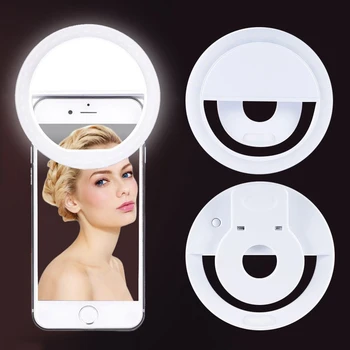 LED Obroč Svetlobe Selfie Obroč Svetlobe Fotografske Razsvetljavo Fill Light Za IPhone /xiaomi /huawei USB Polnilnik Selfie Obroč Svetlobe TXTB1