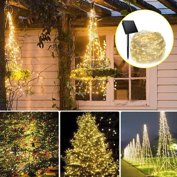 LED Sončna Svetloba Zunanja Svetilka Niz Luči Za Počitnice Božič Garland Sončni Vrt Neprepustna Za Domov Led Dekor Pravljice Luči