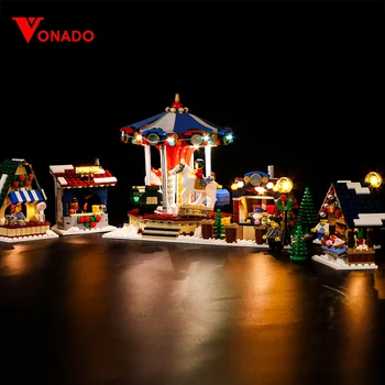 Led svetloba nastavite za 10235 Božič pozimi podeželja trg Gradnike modela light up vaše igrače (led Luči le,št bloki)