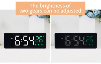 LED Zrcalni Digitalni Tabela Ura Doma Spalnica Namizje Elektronski Budilka s Temperaturo Doma Dekoracijo Ura