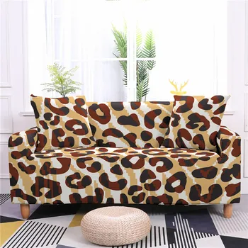Leopard Natisniti Elastična Kavč Slipcover Pohištvo Zaščitnik Dnevna Soba Loveseat Stretch Kavču Kritje 1/2/3/4-Sedežnica Kavč Pokrov