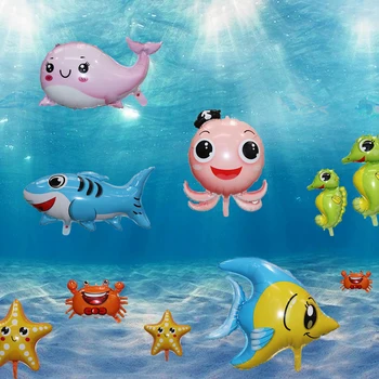 Lepe Ribe, Hobotnica Morskih Živali Folija Baloni Otroci Darila Ocean Temo Rojstni Okraski Helij Globos Baby Tuš Dobave