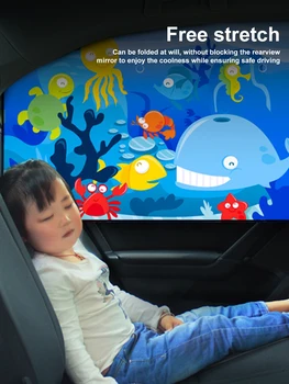 Lepe Risanke Okno Avtomobila Sonce Odtenek Kritje UV Zaščito Zavese Strani Okna Dežnik Kritje Za Otroka, Otroški Avto-styling Avto Dodatki