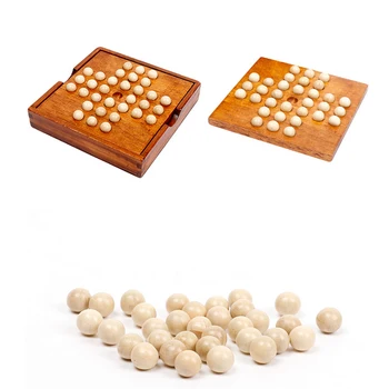Lesene Solitaire Odbor Kognitivne Dejavnosti Diamond Šah Otroci Odrasli Igrače Možganov Dražljivke Puzzle Igra Marmorja Določa