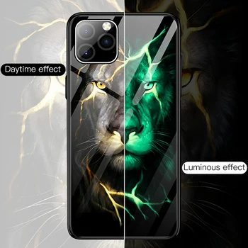 Lev Phoenix Volk Tiger Svetlobna vitrina Za iPhone 12 11 Pro Max SE XSmax XR XS X 8 7 6 Plus Luksuzni Telefon Kritje