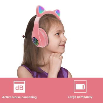 LEVANA M2 Luštna Mačka Slušalke Brezžične Slušalke Muisc Stereo Bluetooth 5.0 Z Mikrofonom Otrok, Hči Čepkov Slušalke Darilo