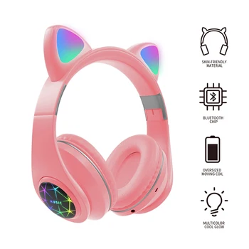 LEVANA M2 Luštna Mačka Slušalke Brezžične Slušalke Muisc Stereo Bluetooth 5.0 Z Mikrofonom Otrok, Hči Čepkov Slušalke Darilo