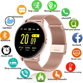 LIGE 2021 Novi Barvni Zaslon Smart Gledajo Ženske, moške, Večnamensko Športno Srčni utrip, Krvni Tlak IP67 Nepremočljiva Smartwatch+Box