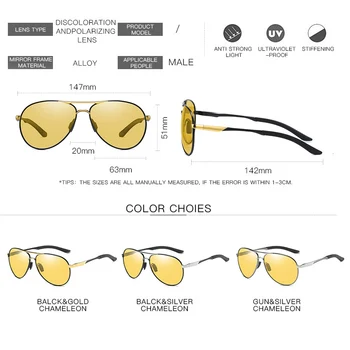 LIOUMO Letalstva sončna Očala Za Moške, Ženske Očala Photochromic Polarizirana Vožnje Buljiti Dan Night Vision gafas de sol hombre
