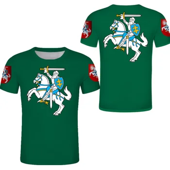 Litva Meri DIY tshirts Lietva Narod Zastavo ljubimec Tee Shirt Prilagodite LIETUVA LT Ekipe Države starši-otrok, moških oblačil