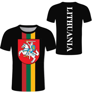 Litva Meri DIY tshirts Lietva Narod Zastavo ljubimec Tee Shirt Prilagodite LIETUVA LT Ekipe Države starši-otrok, moških oblačil