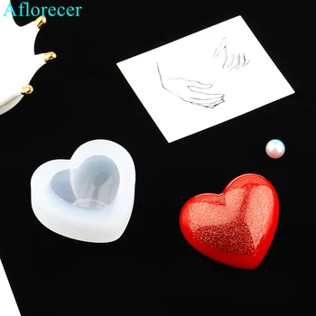 Ljubezen Srce Silikonsko Plesni 3D Srce Aromo Mavec Mavec Silikonski Kalup Za Avto Dekoracijo DIY Sveča Smolo Plesni