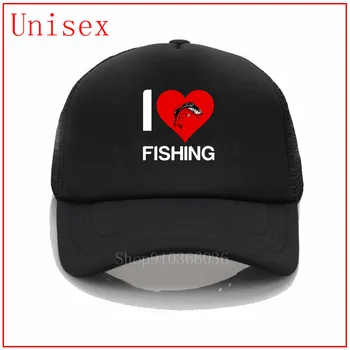 Ljubim ribolov srce smešno oče klobuki vizir klobuk gorras par hombre skp za moške klobuk za moške oče klobuki za moške baseball kapa s šcitnikom moški