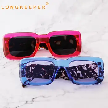 LongKeeper Kvadratnih sončna Očala Ženske Letnik Debel Okvir Punk sončna Očala Moških Luksuzni Odtenkih Modnih Gafas De Sol Mujer UV400