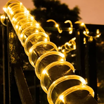 Luces 100 LED Solar Powered Vrv Cevi Neon Niz Luči na Prostem Nepremočljiva Pravljice Luči Vrt Za Božič Dvorišče Dekoracijo