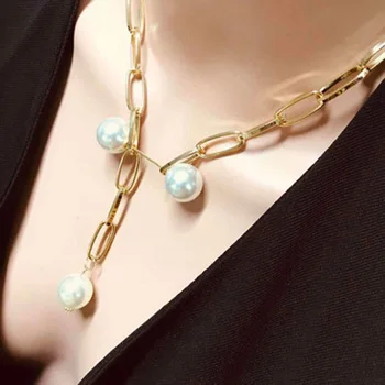 Luksuzni design imitacije biserno ogrlico, obesek, ženski pulover clavicle verige kratke ogrlice za ženske do leta 2020 modni nakit darilo