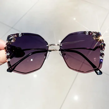 Luksuzni Nosorogovo Kvadratnih sončna Očala Ženske Modni Velik Diamant Modni Oblikovalec Vintage sončna Očala Očala Odtenkih za Ženske