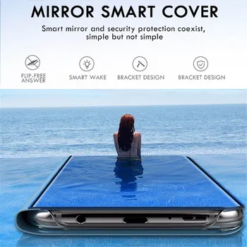 Luksuzni Ogledalo Flip Primeru Za Samsung Galaxy A50 A51 A71 A21s A42 A32 A52 A72 5G A70 S8 S9 S10 Opomba 10 9 8 S20 FE Lite Plus Kritje